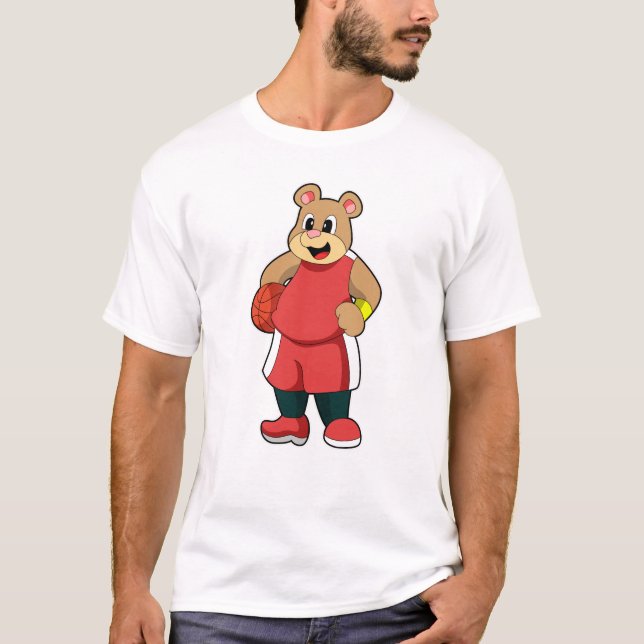 Bär beim Basketball Sports T-Shirt (Vorderseite)