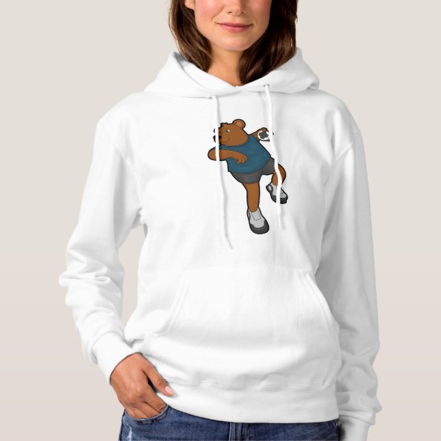 Bär beim Handballspieler mit Handball Hoodie (Vorderseite)
