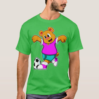 Bär beim Sport mit Fußball T-Shirt