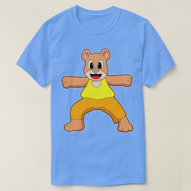 Bär beim Yoga im Stehenden T-Shirt (Design vorne)