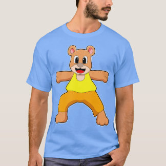 Bär beim Yoga im Stehenden T-Shirt