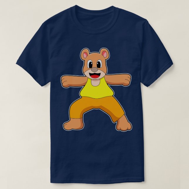 Bär beim Yoga im Stehenden T-Shirt (Design vorne)