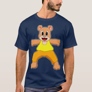 Bär beim Yoga im Stehenden T-Shirt