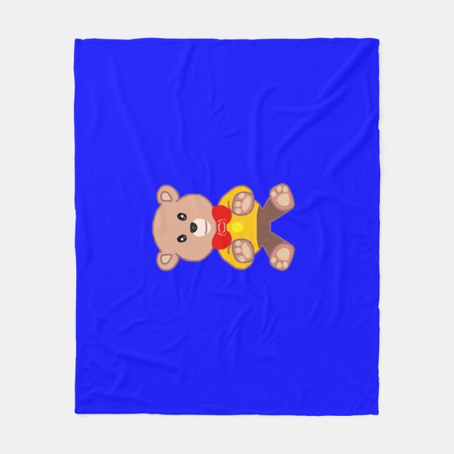 Bär Blau Fleecedecke (Vorderseite)