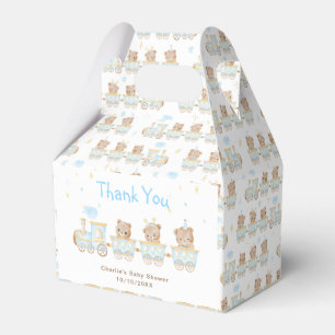 Bär Blaues Zug Baby Shower Dankeschön Geschenkschachtel