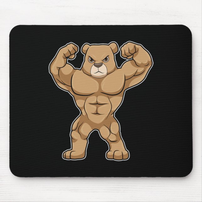 Bär Bodybuilder Bodybuilding Sport  Mousepad (Vorne)