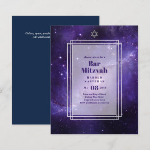 BAR CARTES MITZVAH Ciel céleste Blue Galaxy Gold
