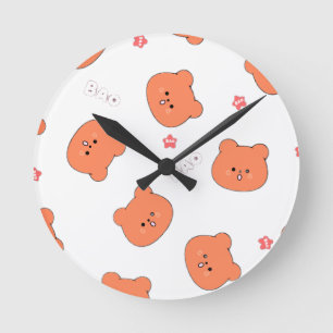 Bär, Cartoon Runde Wanduhr