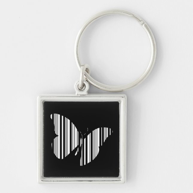 BAR CODE-Butterfets-Musterdesign Schlüsselanhänger (Vorne)