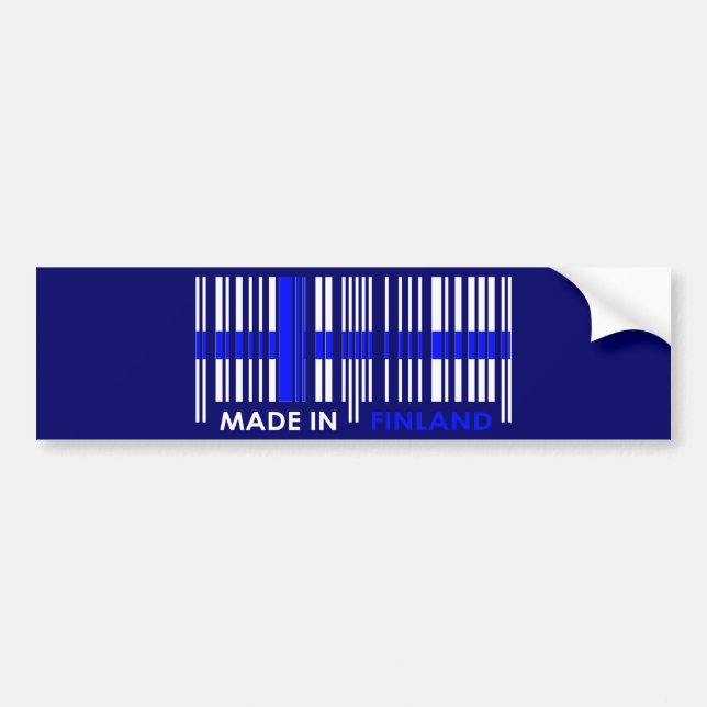 Bar-Code-Flaggen-Farbe-FINNLAND-Entwurf Autoaufkleber (Vorne)