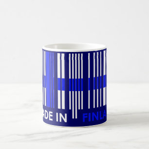 Bar-Code-Flaggen-Farbe-FINNLAND-Entwurf Kaffeetasse