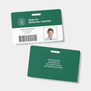 Bar Code ID Medizin Gesundheitsklinik Arzt Grün Ausweis