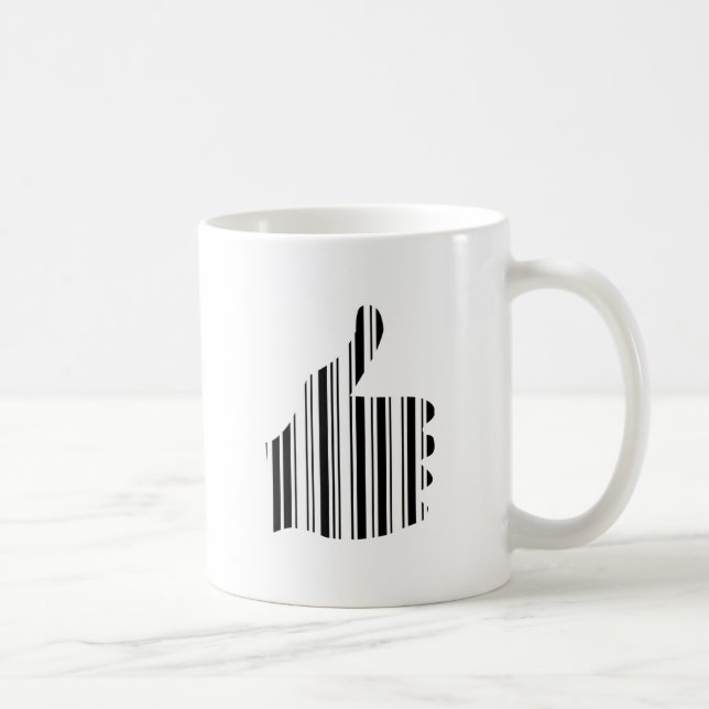 BAR-CODE-THUMB-Gesture-Muster-Design Kaffeetasse (Rechts)