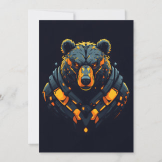 Bär Cyberpunk Mecha Neon Gaming-Einladung Einladung