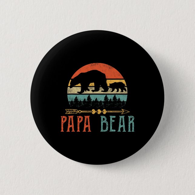 Bär Daddy Lustige Männer Vatertag Geschenkidee Button (Vorderseite)