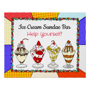 Bar de glace pour Baby Shower ou mariage Poster