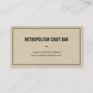 Bar de style vintage, Restaurant Carte de visite
