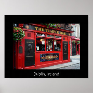Bar de Temple Bar rouge à Dublin affiche texte