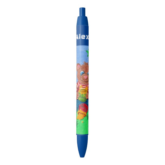 Bär, der Honigkinderpersonalisierten blauen Stift (Vorderseite Vertikal)