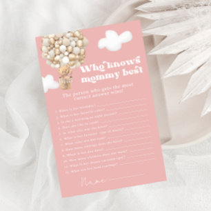 Bär, der Mommy Best Girl Baby Shower Game kennt