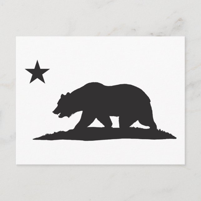 Bär der Republik Kalifornien - Schwarz Postkarte (Vorderseite)