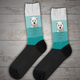 Bär, der über die Mauer schaut, Aquamarine Schatte Socken