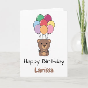 Bär fliegt mit farbenfrohen Balloons zum Geburtsta Karte