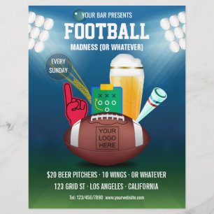Bar Football Event Promo Menü Hinzufügen Foto und 