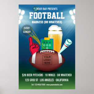 Bar Football Event Werbeaktion Logo hinzufügen Poster