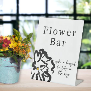 Bar für zeitgenössische Schwarz-Weiß-Blume Sockelschild