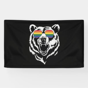 Bär Gay LGBTQ Regenbogen-Sonnenbrille Pride-Flagge Banner