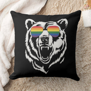 Bär Gay LGBTQ Regenbogen-Sonnenbrille Pride-Flagge Kissen