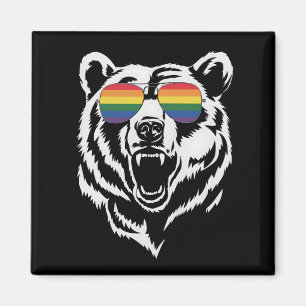 Bär Gay LGBTQ Regenbogen-Sonnenbrille Pride-Flagge Magnet