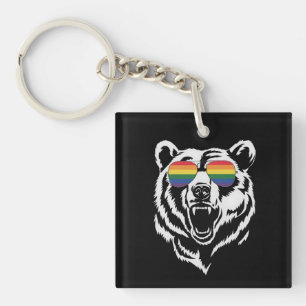 Bär Gay LGBTQ Regenbogen-Sonnenbrille Pride-Flagge Schlüsselanhänger