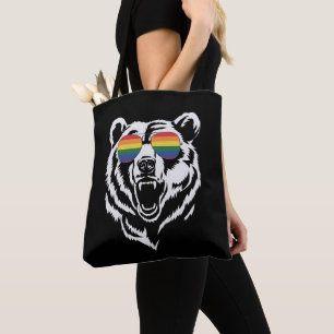 Bär Gay LGBTQ Regenbogen-Sonnenbrille Pride-Flagge Tasche