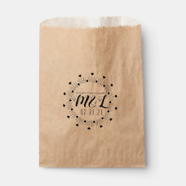 Bar Geo Circular Wedding Logo für mehrere Herzstüc Geschenktütchen