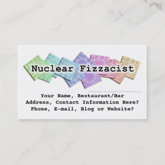 Bar-Geschäfts-Karte - nukleares Fizzacist Visitenkarte