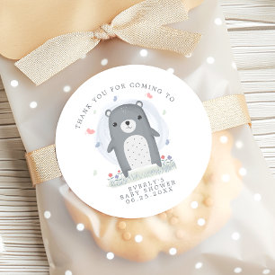 Bär Geschenk Baby Shower Danke Favor Runder Aufkleber