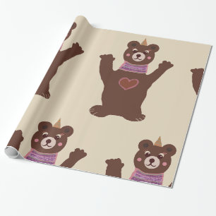 Bär  Geschenkpapier Baby-Geschenkverpackung