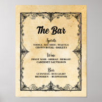 Bar Gothic Halloween Sign Bats Hochzeitsempfang