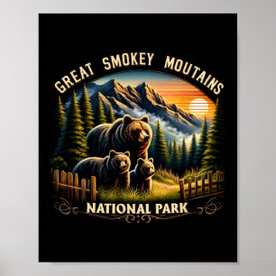Bär Great Smokey Mountains Nationalpark Schwarzer Poster