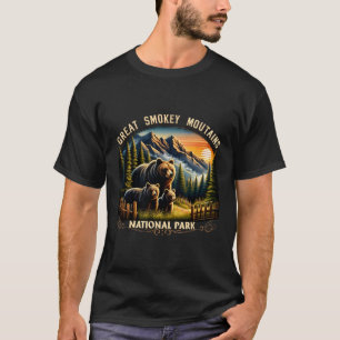Bär Great Smokey Mountains Nationalpark Schwarzer  T-Shirt