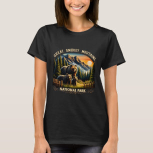 Bär Great Smokey Mountains Nationalpark Schwarzer T-Shirt