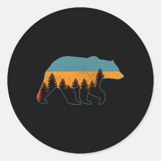 Bär Grizzly Wandern Camg Jagd Natur Runder Aufkleber