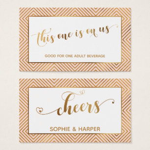 Bar-Gutscheine, Gold Hearts-Schrift, Diamanten, Er