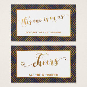 Bar-Gutscheine, Gold Hearts Schrift, Diamanten, Na