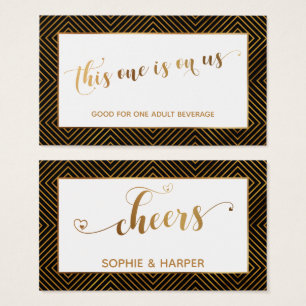 Bar-Gutscheine, Goldene Herzen Schrift, Diamanten,