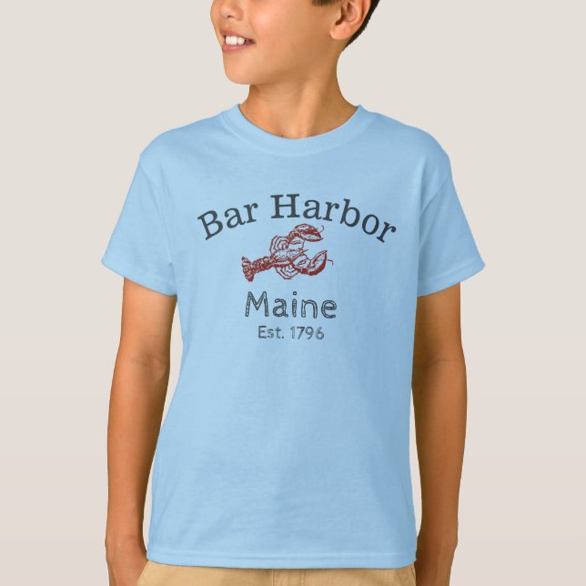 Bar-Hafen-Maine-Hummer-T-Shirt, Junge T-Shirt (Vorderseite)