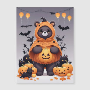 Bär Halloween Süß Niedlich Lustig Tier Magie Magnetkarte