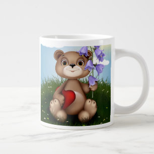 Bär hält Blumenstrauß-30926 Jumbo-Tasse